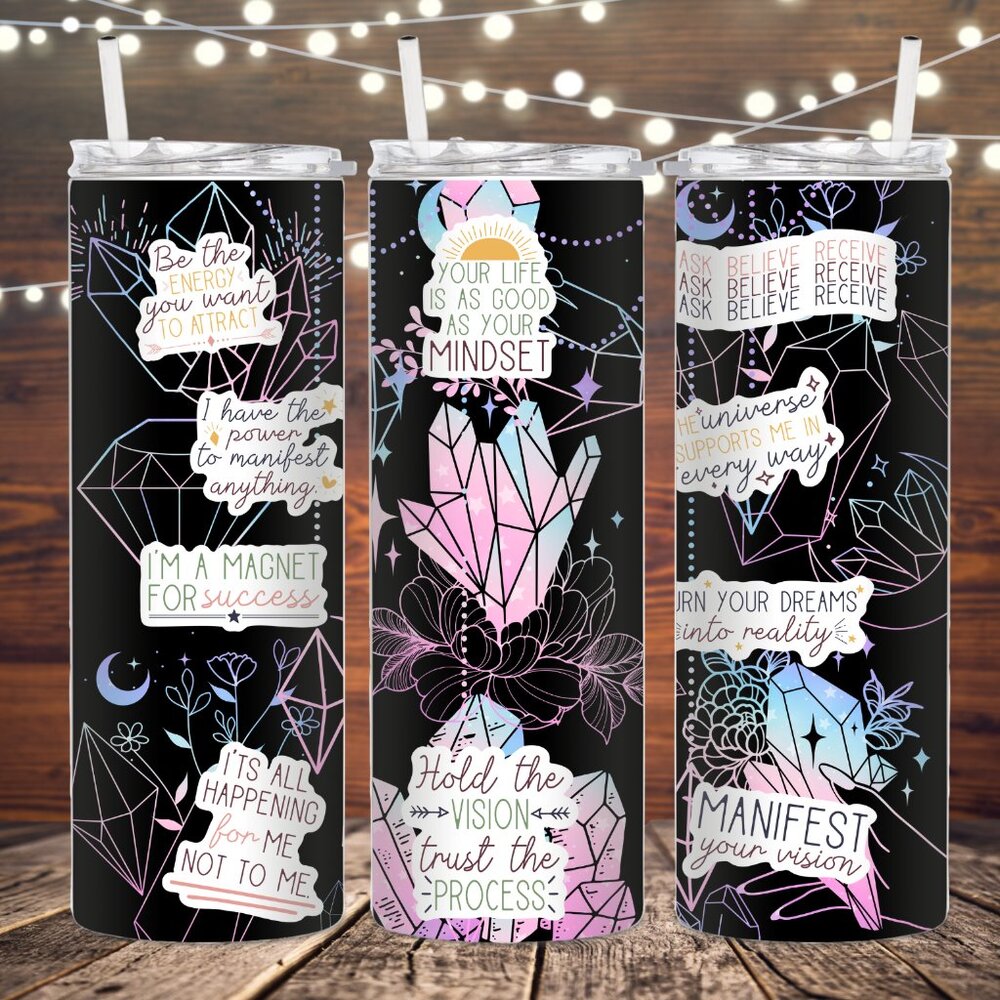 Witchy Affirmations Metal Insulated tumbler